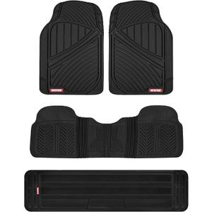 Motor Trend 3 Row Odorless Rubber Floor Mats & Liners for Car SUV Van, Durable Heavy Duty Polymerized Latex Full Interior Protection, Extra-High Ridgeline Design, Black, Model Number: MT-773-801-BK