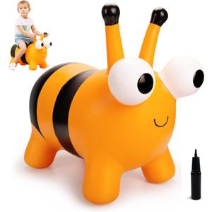 ZOOJOY Bee Bouncy Animals Hopper, Inflatable Bouncing Hopper, Outdoor Indoor Jumping Bounce Hopping Toys for Toddlers, for 18 Months 2 3 4 Year Old Kid Toddler