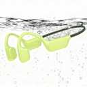 MARLALL Pearl Finish Swimming Headphones, IPX8 Waterproof Bone Conduction Headphones with Built-in MP3, Open Earphones Underwater Swim Earbuds with Bluetooth Sport Headsets for Swimming-Green