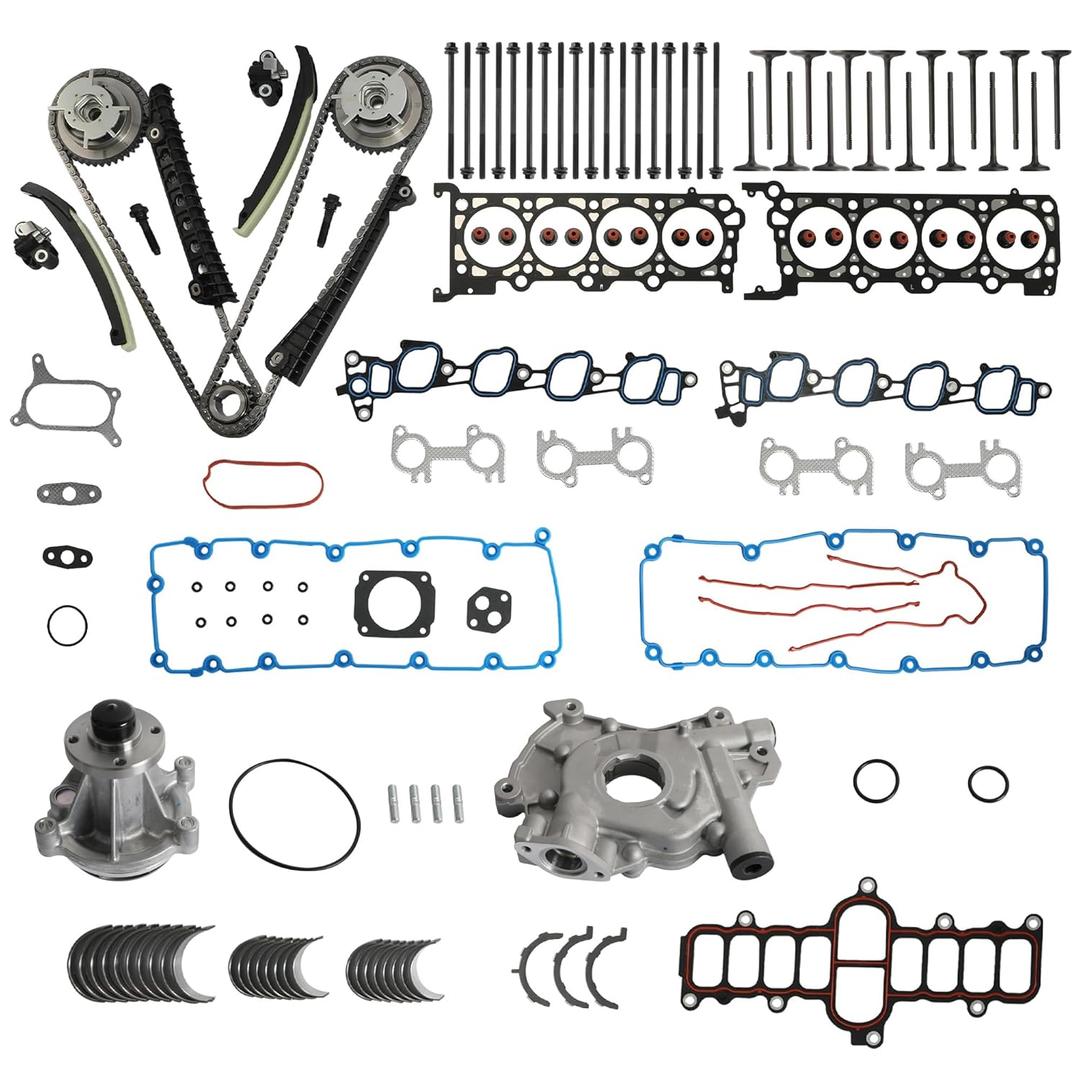 5.4L Engine Head Gasket Set with Bolts Timing Chain kit Oil Water Pump fits for Ford F150 F250 F350 Expedition Excursion E150 E250 E350 E450 Econoline Super Duty 00-02 5.4L HS9790PT-15 ES72798 5.4L Engine Head Gasket Set with Bolts Timing Chain kit Oil Water Pump fits for Ford F150 F250 F350 Expedition Excursion E150 E250 E350 E450 Econoline Super Duty 00-02 5.4L HS9790PT-15 ES72798
