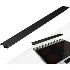 31.5" Slide-in Range Rear Filler Kit, Stove Gap Universal Trapezoidal filling strips, Cooktop Trim Kit Between Stove and Backsplash W10113901A for Whirlpool & Most Brand (Black-31.5in)