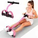 Multifunction Tension Rope, 6-Tube Elastic Yoga Pedal Puller Resistance Band, Natural Latex Tension Rope Fitness Equipment, for Abdomen/Waist/Arm/Leg Stretching Slimming Training (Pink)