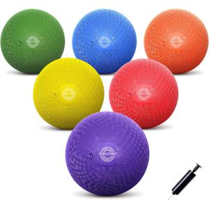 Dodgeballs Playground Balls, Dodge Ball Set for Kids & Adults, Bouncing Kickballs Handball for Outdoor & Indoor Games - Includes Pump & Mesh Storage Bag