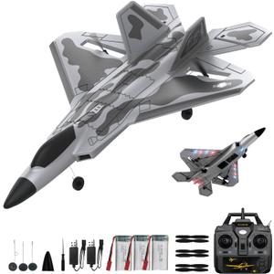 RC Planes,4 Channel F22 Raptor Remote Control Airplane with LED Light, 6-Axis Gyro, 3 Flight Modes, One-Key Aerobatic,Wingspan 360mm Fuselage 500mm,EPP Foam, RTF Suitable for Outdoors and Gift, 19.3 x 14 x 4.8 inch