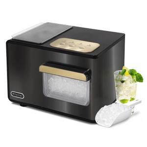 Whynter Nugget Ice Maker, Countertop Portable Ice Maker, IBX-388BG SonicSn, Automatic Self-Cleaning with Removable Ice Drawer Compact Ice Maker, 40 lbs/24H, Black Stainless Steel and Gold