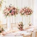 Sziqiqi Wedding Centerpieces for Tables Gold - Tall Metal Flower Stand Decorations for Weddings Party Metal Floor Geometric Vases for Events Reception 31.5inch