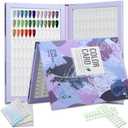 216 Nail Colors Book,Nail Color Display Book with 240 Nail Tips & 1-300 Number Labels,Professional Nail Color Swatches Book for Nail Polish Nails Art Design(Purple)