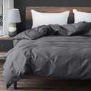 ZonLi 80''x87'' Dark Grey Duvet Cover for Weighted Blanket, King Size Breathable Soft Removable Duvet Cover for All Season