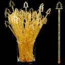 Tioncy 60 Christmas Drink Stirrers Christmas Coffee Stirrers Bulk Christmas Tree Top Swizzle Sticks Plastic Drink Stirrers Glitter Swizzle Sticks for Drinks Bar Christmas Party (Gold)