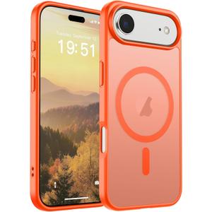 SUPFINE Magnetic for iPhone Air Case (Compatible with MagSafe)(Military Grade Drop Protection) Slim Translucent Matte Shockproof with Anti-Fingerprint Phone Cover for 17 Air,Orange