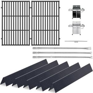Grill Parts for Weber Genesis 300 with Side Control (2007-2010), Genesis Grill Grates, 24.5" Flavorizer Bars, 304 Burner Tube Replacement, Fits Genesis E310 E320 S310 S320 EP310 EP320, 7524 67722 7640
