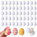 100 Pcs Paper Easter Mache Eggs, 3"x2.3" White DIY Craft Supplies Blank Paper Mache Eggs for Crafts Decorating Fillable Paintable to Paint Decorate DIY for Halloween Christmas Easter Party