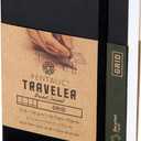 Pentalic 4" x 6" Pocket Grid Traveler Journal, 160 Pages, Black
