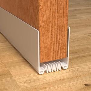 Door Draft Stopper, 39 Length Cuttable Weather Stripping Door Seal, Strong Adhesive Door Sweep for Exterior and Interior Doors (2, White)