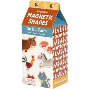 Mudpuppy On the Farm  Wooden Magnetic Shapes Featuring Adorable Farmyard Animals for Children Ages 1 and Up