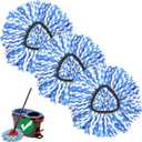 2-Tank System Spin Mop Replacement Head, Mop Head Replacement Compatible RinseClean System, Microfiber, Machine Washable, Easy to Replace and Deep Cleaning