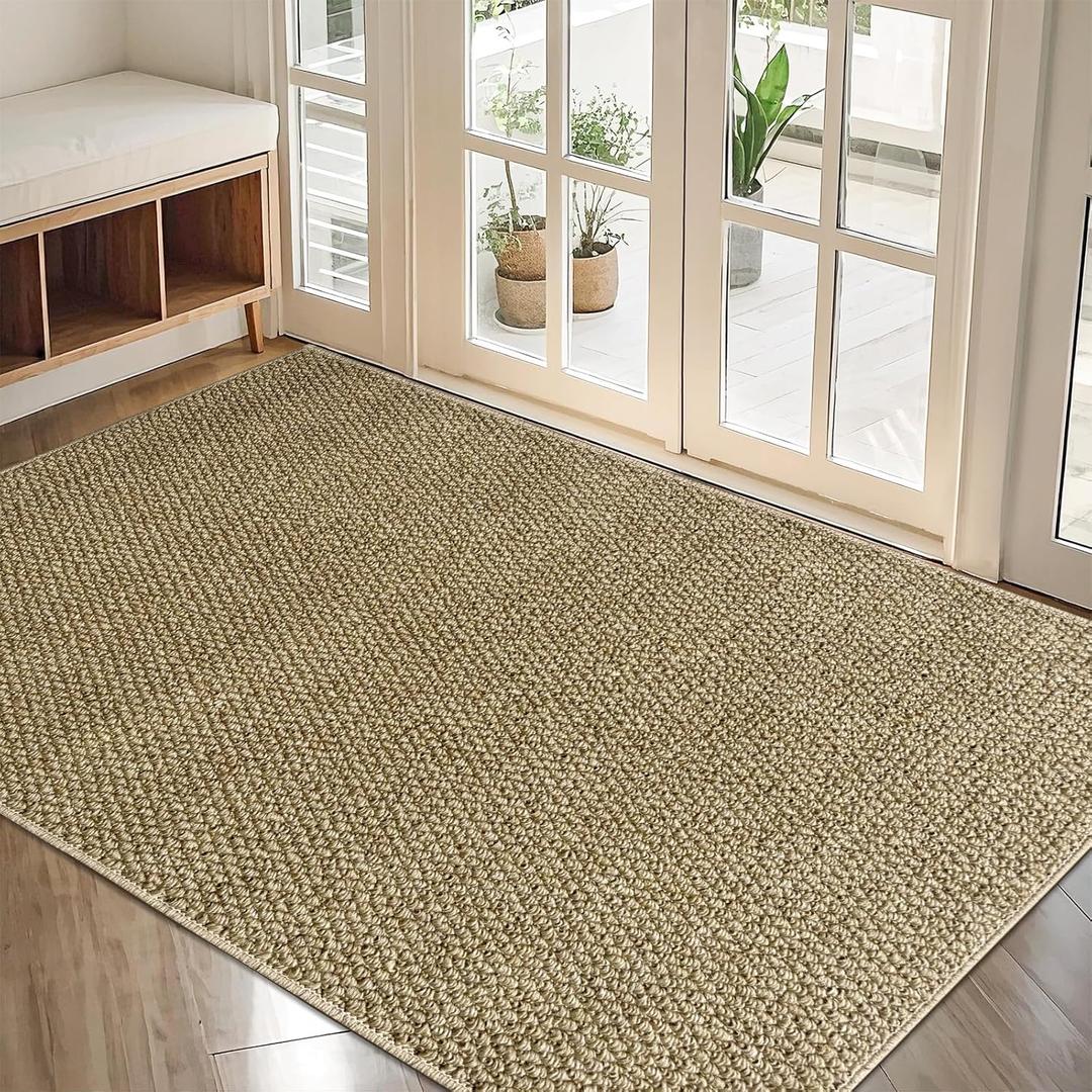 Indoor Door mat 32"x48", Dirt Trapper Door Mat, Non-Slip Washable Entrance Mat, Dirt Resistant and Absorbent Welcome Mat,Low-Profile Doormat for Entryways, Front Doors, and Indoor Entrances,Brown