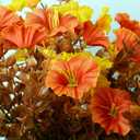 2 x Fake Fall Flowers Faux Artificial Fall Flowers for Outdoors Planters for Autumn Thanksgiving Decor (4, Fall)