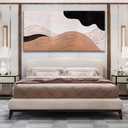 Suconvng Large Abstract Wall Art For Living Room Brown Canvas Art Wall Decor Picture Painting Black Abstract Art Maximalist Artwork For Bedroom Dinning Room Modern Home Wall Decor 29x58 In