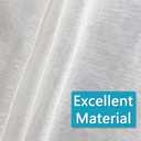 White Sheer Valances for Windows - Light Filtering Semi Sheer Valances for Living Room/Bedroom/Kitchen/Bathroom/Cafe - Transparent Window Valance Curtains with Rod Pocket 2 Panels 52x18 Inches Long