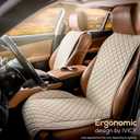 IVICY Faux Linen Front Car Seat Cover Durable, Non-Slip Seat Protector for Cars 1 Unit, Light Beige
