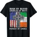 Irish by Blood American by Birth Patriot by Choice - Ireland T-Shirt Small