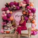 Hot Pink Balloon Arch Kit, Double Stuffed Dark Pink Peach Balloon Garland Fiesta Magenta Balloons Set for Valentine's Day Mother Birthday Bridal Shower Wedding Bachelorette Party Decorations