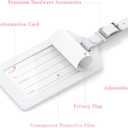 4 x Sodsay 2 PCS Initial Luggage Tag, Luggage Tags for Suitcases Cute Sequin Letter PU Leather Travel Bag Baggage Tags Privacy Cover ID Label for Women Kids Teens Men(J, White Leather+Hot Pink Letter)