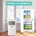 Portable Air Conditioner Window Vent Kit with Exhaust Hose 5.1 Inch Diameter, Adjustable 59 Inch Length Exhaust Hose for AC Seal Plate with Universal for Sliding Window