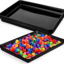 Hoteam 5 Pcs Paper Trays for Classroom Plastic Storage Bin Tray Bulk Stackable File Organizer for School Office Teacher Book Organization Supplies(Black,16.14 x 11.81 x 1.38 Inch)