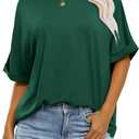 ANRABESS Womens Tops Oversized T Shirts Short Sleeve Crewneck Summer Casual Loose Basic Tee Shirt 2025 Trendy Fashion Clothes (X-Large, Dark Green)