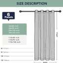 Outdoor Curtains for Patio Waterproof - 6 Panels Privacy Weatherproof Outside Curtains with Grommets for Pergola, Gazebo, Porch, Cabana, Balcony, 54 x 84 Inch, Cream