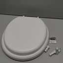 Mayfair Padded Toilet Seat with Chrome Hinges, Soft Vinyl over Wood Core Seat, Made in USA, Round, White (Elongated)