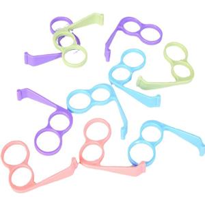 Finger Phone Holder, 10 Pcs Random Color Plastic 2 Holes Little Finger and Ring Finger Grip Strap Holder for Hand (10)