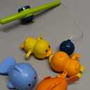 Dwi Dowellin Bath Toys for Toddlers, Magnetic Fishing Games Kids Bathtub Toys, Mold Free Wind-up Toys Swimming Fish Duck Whale Floating Water Toys for Kids Baby Infant