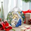 3 x Christian Religious Virgin Mary Ornament  Christmas Decoration & Christmas Ornament; Stained Glass Holiday Decoration (Holiday Present, Bauble Present, Gift Idea, Gift Exchange) | Heirloom Keepsakes