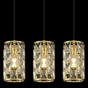Doraimi Lighting 3 Pack 1 Light Hanging Kitchen Island 5" Crystal Modern Pendant Light Fixture,Brushed Bronze Finish Crystal Shade for Bar,Dining Room,Corridor,Living Room Over Sink