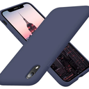 Cordking Designed for iPhone XR Case, Silicone Ultra Slim Shockproof Phone Case with [Soft Anti-Scratch Microfiber Lining], 6.1 inch, Navy Blue