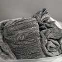 Flannel Fleece Queen Comforter Set - Furry Grey Leaves Pattern Faux Fur Bed Set, Winter Ultra Soft Fuzzy Comfort Set, Velvet Bedding Set for Bed with 2 Pillow Cases (Queen(88"x88"))