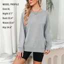 Elesomo Womens Sweatshirts Cotton Crew Neck Casual Long Sleeve Pullover Tops (Gray, XL)