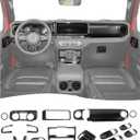 21Pcs Full Set Interior Decoration Trim Kit for Jeep Wrangler JL JLU Gladiator JT 2024+ Central Control Panel Reading Light Air Conditioning Vent Cover Trim, Carbon Fiber