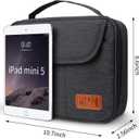 HOLIMET Cable Organiser Bag,Electronic Accessories Bag Double Layer for Travel Waterproof Cord Storage Organizer Bag for iPad, Kindle, Hard Drives, Cables, Chargers,Power Bank and More (Black)