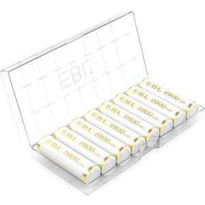 EBL AA Rechargeable Batteries 2800mAh Ni-MH Double A Batteries 8 Counts New Series