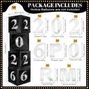 Sinmoe 8 Pcs Prom Decorations for Party 2026 Prom Column Standup 12 Inches PVC Sparkle Balloons Boxes Set Graduation Senior Night Decorations for 2026 Masquerade Graduation Photo Booth(Black Silver)