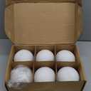 Sasylvia 6 Pcs Ceramic Fire Balls Fire Pit Balls, White Fireplace Round Stones Modern Accessory for Indoor and Outdoor Gas Fireplace (5 Inch Size)