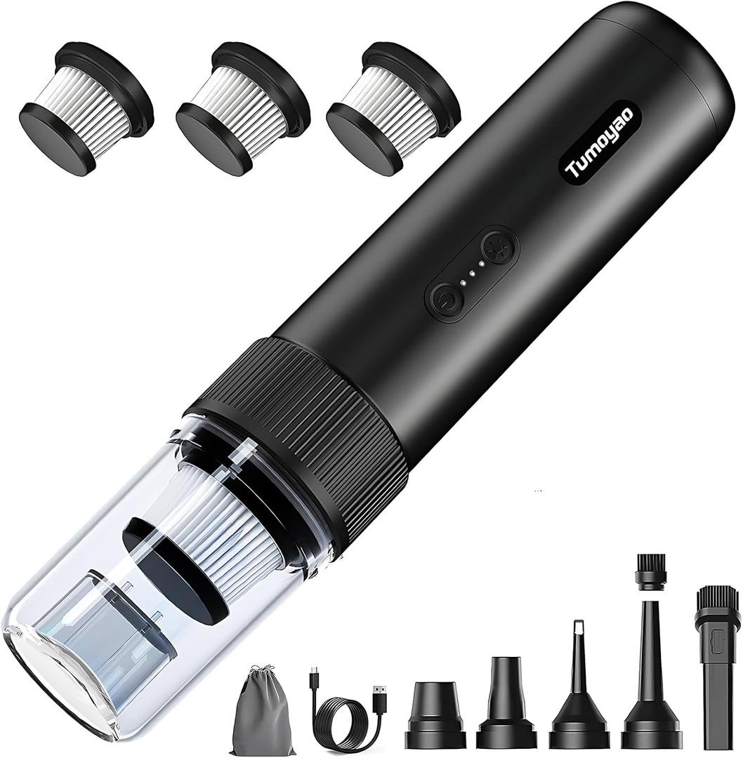 3 x Car Vacuum Portable Cordless, 21000PA Handheld High Power Suction & Blower, Small Cordless Handheld Vacuum Cleaner for Car, Home, Office