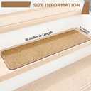 9.5x36 Inch Stair Treads for Wooden Steps Indoor(15-Pack) Non Slip Adhesive Peel and Stick Carpet Stair Treads, Washable & Reusable Stair Runner Rugs for Kids Elders and Pets-Khaki