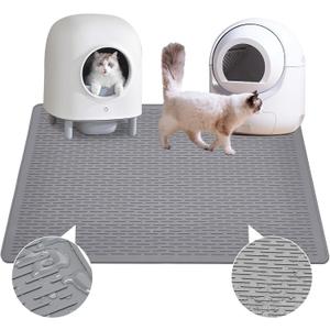 Colewin Cat Litter Mat, Waterproof Soft Litter Mat, 39x27in Large Rubber Litter Box Mat, Washable Cat Litter Mat Litter Trapping Mat Easy to Clean, Indoor Floor XL Kitty Litter Mat