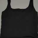 Women's Square Neck Sleeveless Double-Layer Tank Tops Basic Tight T Shirts S