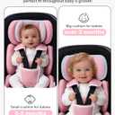 Infant Car Seat Insert Adjustable Head Support for Preemie Newborn Toddler, Reversible Baby Head Body Support Cushion for Carseats and Strollers Side Impact Protection - Pink